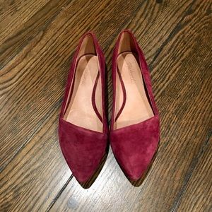 Madewell Mira flats in Limited Crimson Cranberry